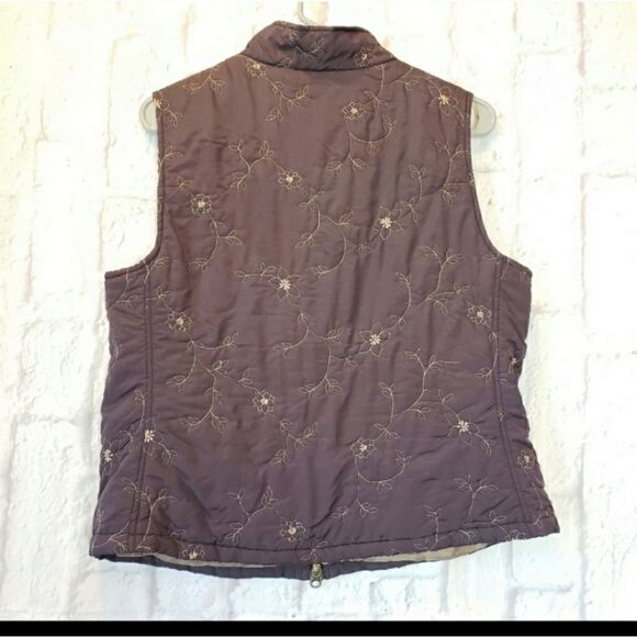 CROFT & BARROW Quilted Full-zip Floral Embroidered Vest Medium Petite - Picture 7 of 7